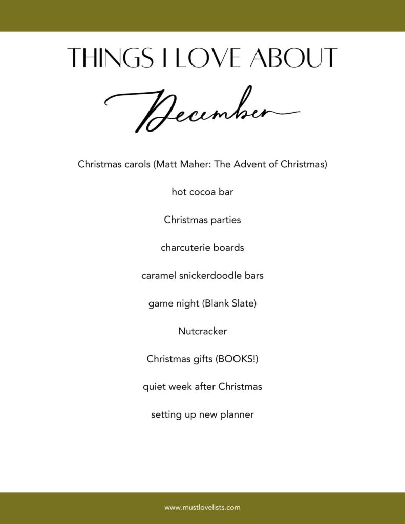 things I love about December